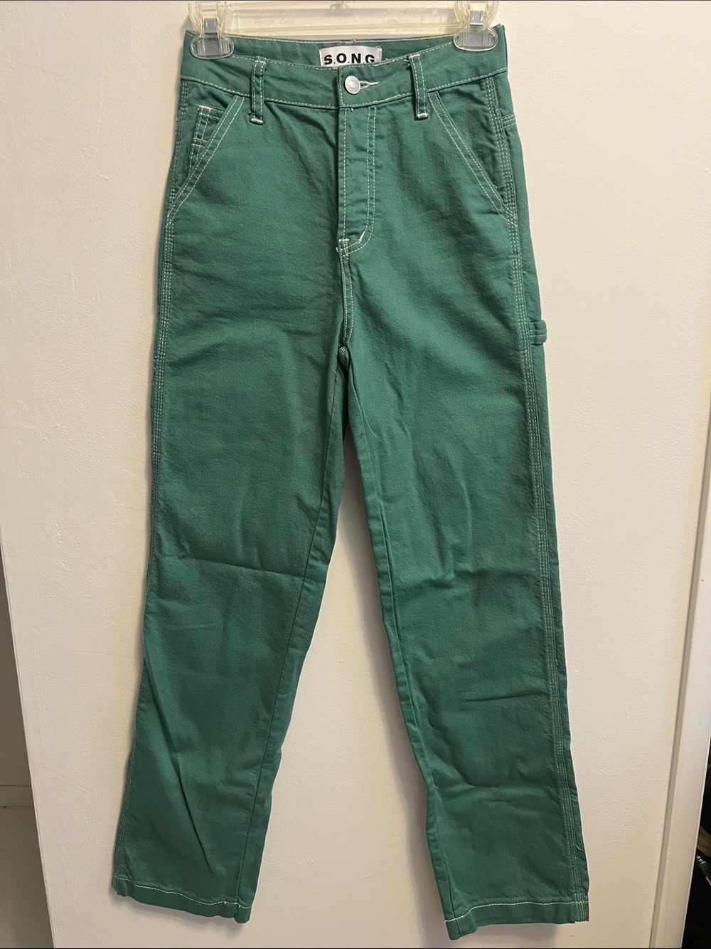 S.O.N.G. Carpenter 90’s Boyfriend Jeans Green 100% Cotton Size 23